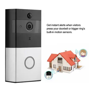 

Video Doorbell Smart Wireless WiFi Camera 160 Degree Large Viewing Angle Night Vision Motion Detection for IOS Android Phone