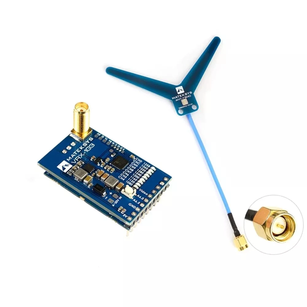 

New style MATEKSYS VRX-1G3 1.2Ghz 1.3Ghz 9CH FPV Video Receiver for RC Drone Goggles Monitor