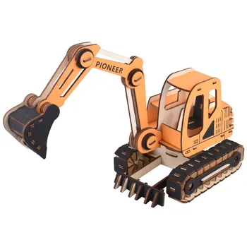 

Excavator DIY 3D Wooden Puzzle Woodcraft Assembly Kit Cutting Wood Toys For Christmas Gift 3121