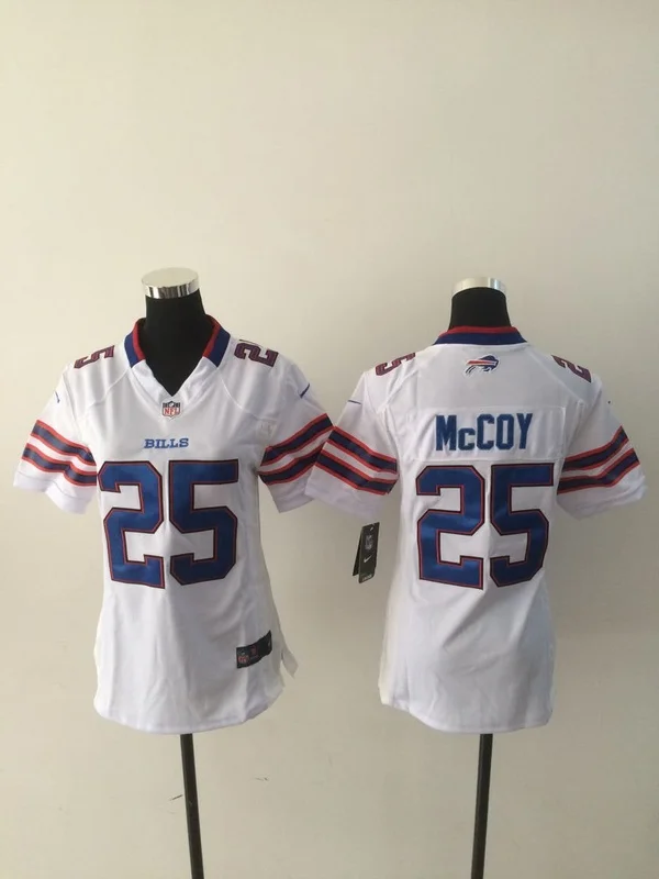 Женщины Леди Все сшитые Buffalo s#14 Sammy Watkins#5 Tyrod Taylor#25 LeSean McCOY#90 Shap Lawson#12 Jim Kelly Jersey - Цвет: Красный