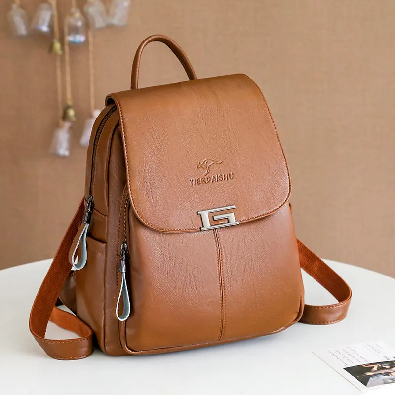 Женские кожаные рюкзаки с буквенным принтом G Mochilas, женский рюкзак, женские школьные сумки для девочек, одноцветные дорожные рюкзаки