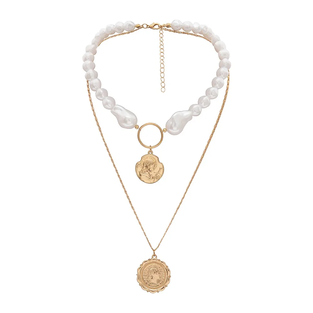 Многослойный Профессиональный жемчуг бусины в виде риса воротник цепь крутящий