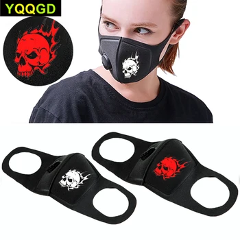 

1Pcs Fashion Flame Skull Black Stretch Sponge Mouth Masks Covering Face and Mouth Reusable Washable Fashionable for Unisex
