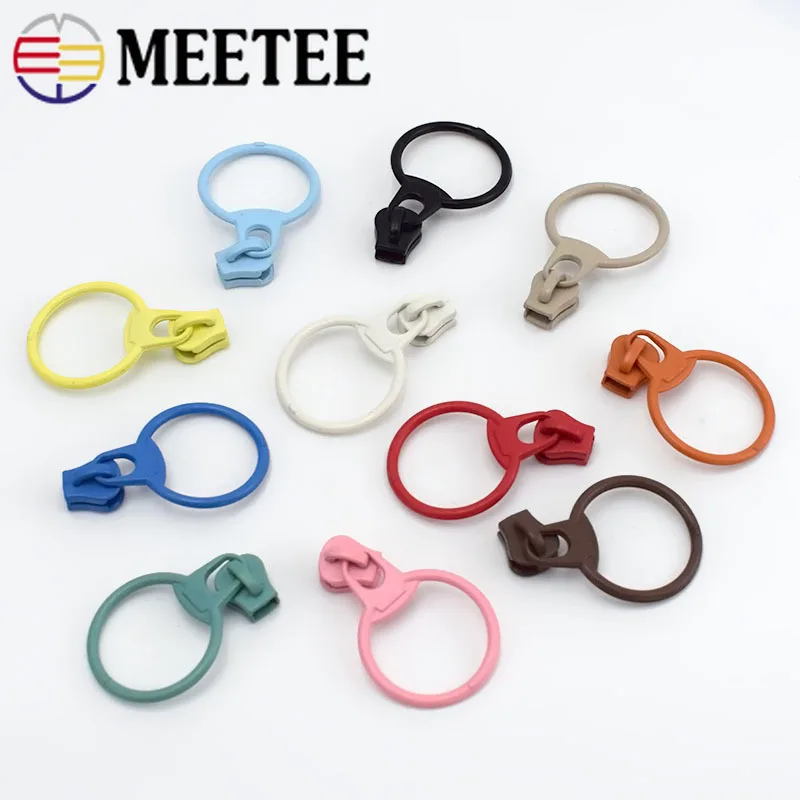10 шт. слайдер на молнии Meetee 3 # кольцевой съемник подвеска для сумки из смолы