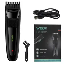 VGR профессиональные кусачки для маникюра мужские электрические беспроводной триммер для бороды USB зарядное устройство перезаряжаемые мужские волосы машинки для стрижки