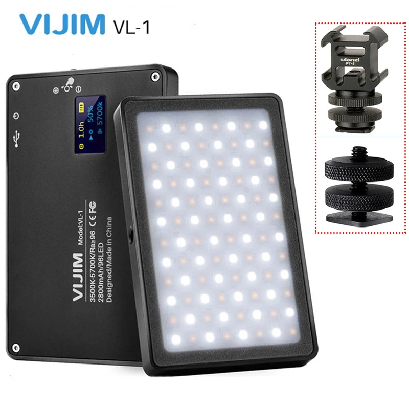

VIJIM VL-1 Mini LED Video Light Magnetic Dimmable Photography Lighting On Camera 96 LEDs Lamp W Cold Shoe High CRI96