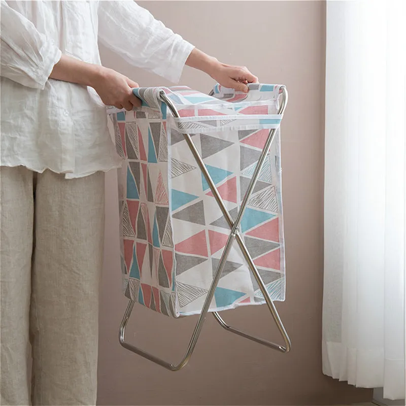 

Foldable Large Laundry Basket Dirty Clothes Storage Waterproof Bucket Bag with Cover Household Organization