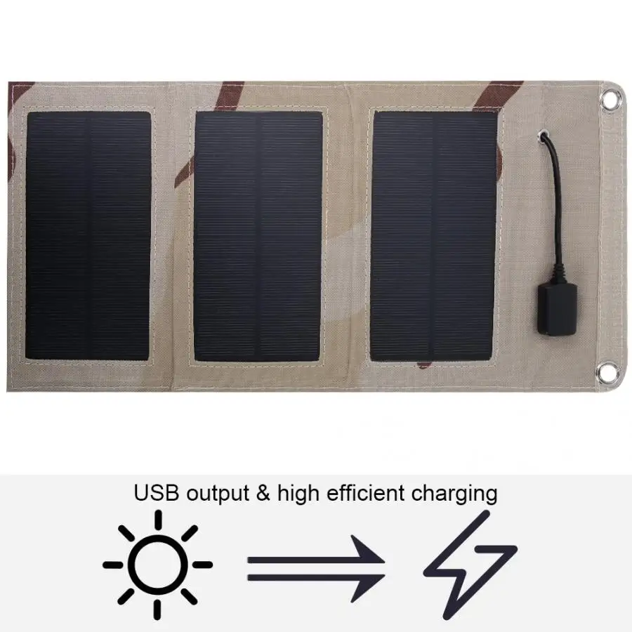 5 Вт открытый портативный складной водонепроницаемый USB выход Солнечная Панель зарядное устройство для телефона на открытом воздухе Рыбалка Кемпинг Туризм аксессуары