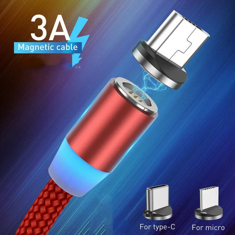 3A для Samsung Galaxy S4 S5 S6 S7 iPhone 5 6 7 8 Магнитный кабель быстрой зарядки Micro usb type C |