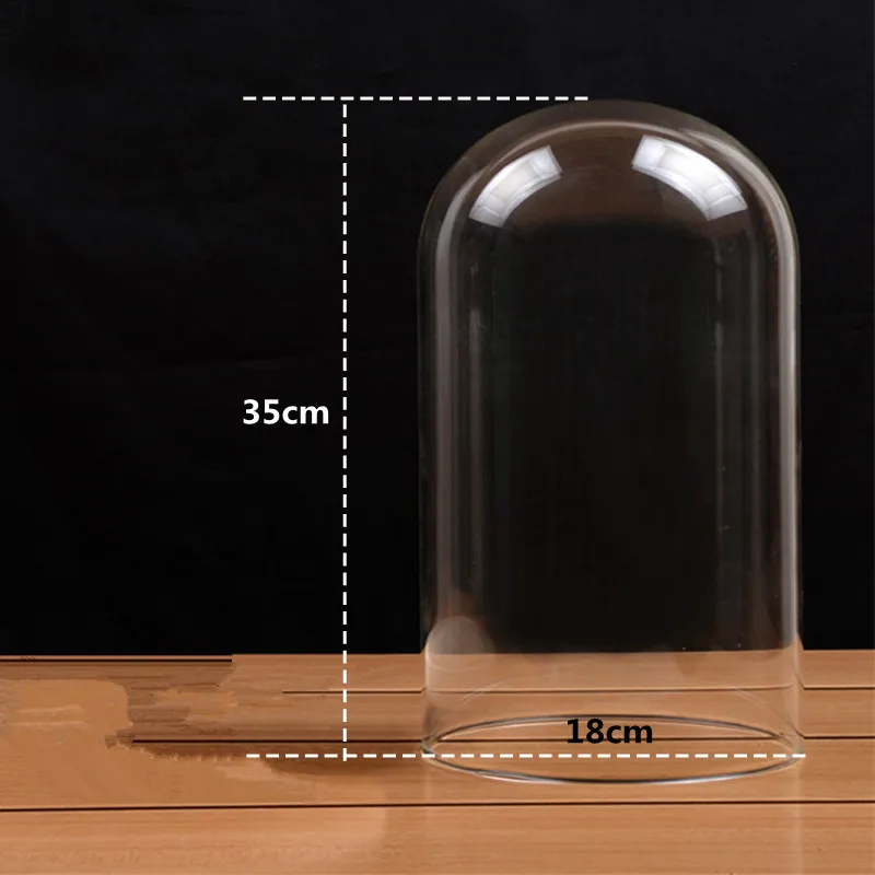 

18*35cm Big Size Transparent Glass Dome Vase Home Decoration Creative Cover DIY Friend Fvaor Gift Wedding Prop