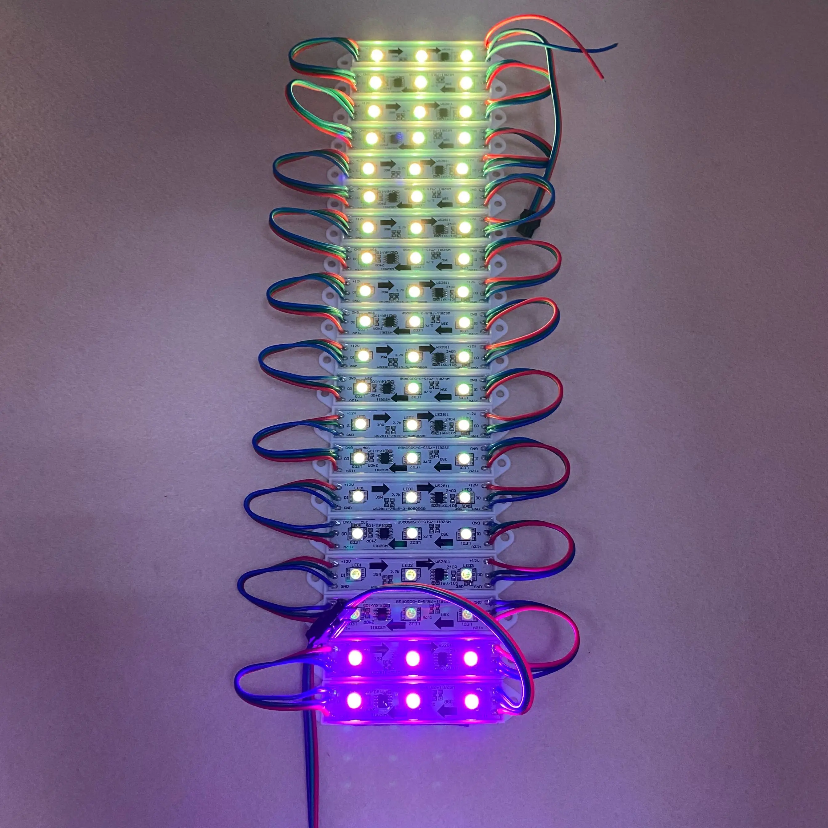 20 шт/шнур DC12V WS2811 умный светодиодный RGB полноцветный пиксельный модуль IP68 0 72 Вт|led