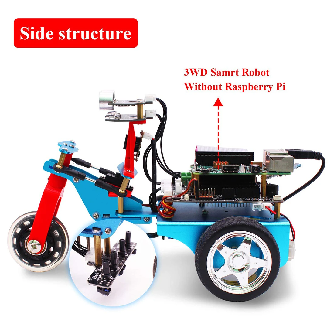 TrikeBot умный программируемый робот автомобильный комплект программируемый обучающий с HD камерой DIY робот комплект с 1G Raspberry 4B