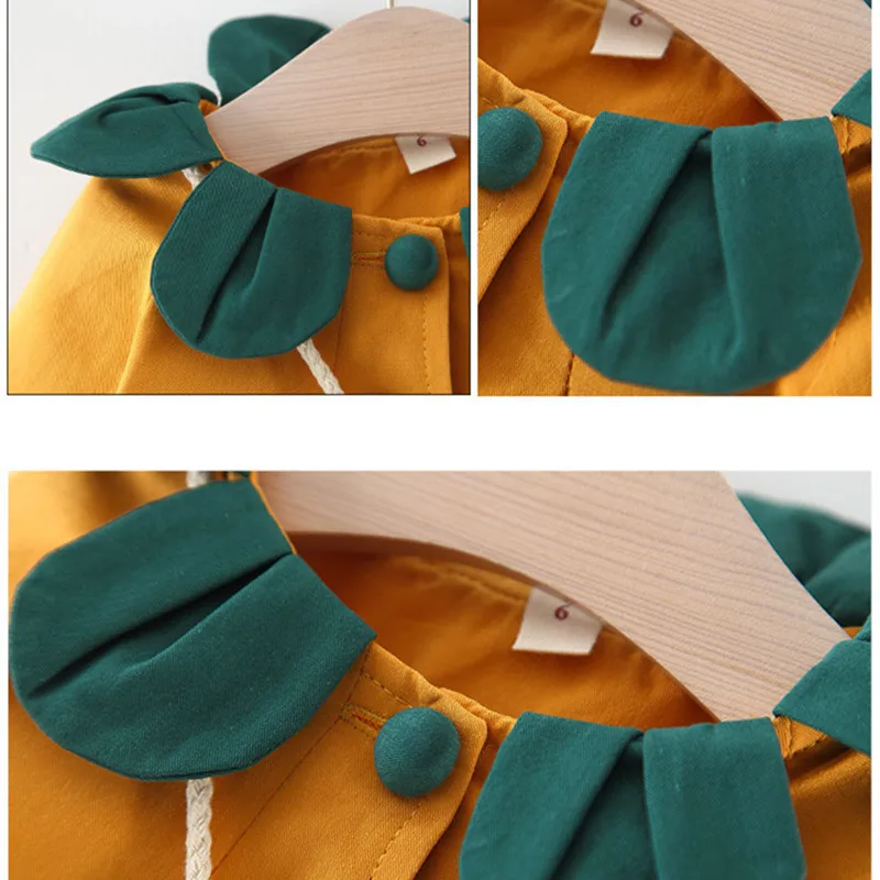 DFXD 2020 Baby Jacket Fashion Girl Baby Outwear Long Sleeve Spring Baby Petal Collar Single Breasted Coats With Bag Kids Clothes