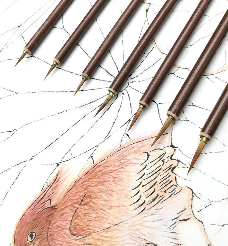 1 шт. Волчья щетка для волос крючок линия ручка каллиграфия ручки бамбуковые Penholder