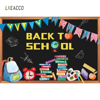 

Laeacco Back to School Theme Photography Background Customized Blackboard Party Portrait Photographic Backdrops for Photo Studio