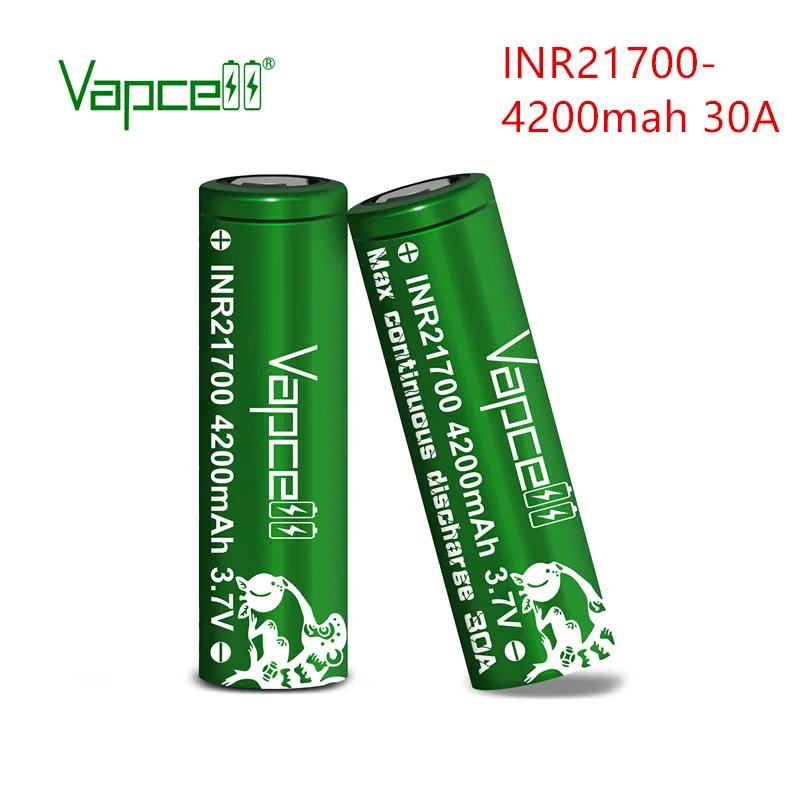Оригинальный аккумулятор Vapcell INR 21700 4200 мАч 30 А 3 7 в перезаряжаемая батарея molicel P42A