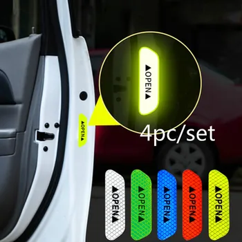 

4pcs Car Door Open Type Reflective Safety Warning Sticker Mark Night Driving Safety Car Door Stickers