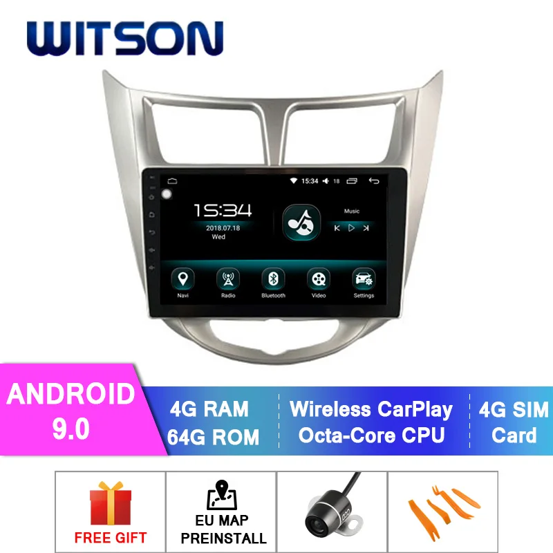 WITSON 9 дюймов IPS экран Android 10 0 Восьмиядерный 4 Гб ОЗУ + 64 ГБ флэш радио для HYUNDAI VERNA ACCENT