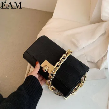 

[EAM] Thick Chain PU Leather Shoulder Bags for Women 2020 Crossbody Handbags and Purses Female Travel Lux Cross Body Bag 8A593