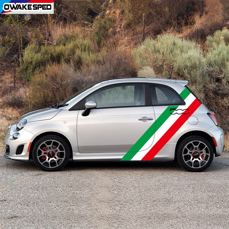 Scuderia Italia Bandera Italiana calcomanías de lado para Fiat Abarth 500 595 Pegatinas De Vinilo 