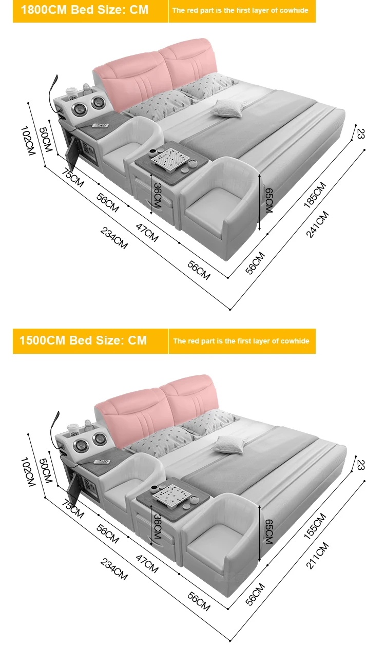 Leather bed with crib-6
