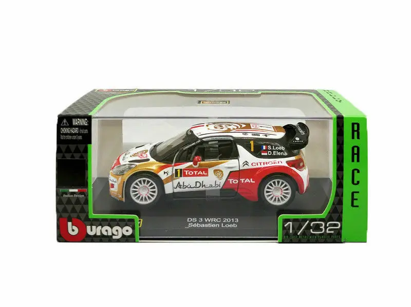 Bburago 1:32 Citoren DS 3 WRC 2013 szebastien Loeb Mikko Hirvonen литье под давлением модель гоночный автомобиль в коробке