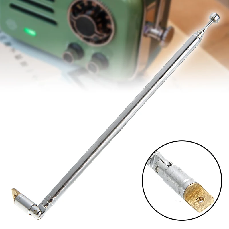 1pc 60cm 6 Sections Replacement Telescopic Antenna Aerial Radio TV