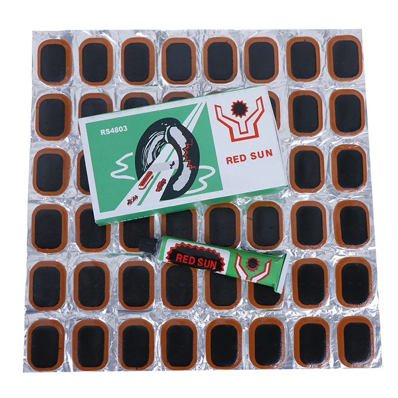 Repair Tools Kits 48 Pcs+1 Glue Round Bicycle Bike Tire Tyre Rubber Patch Piece Cycling Puncture | Спорт и развлечения