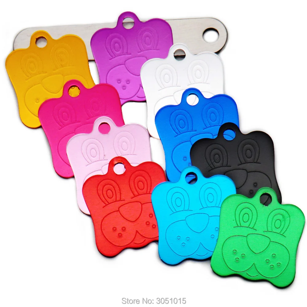 Оптовая продажа 20 шт собака Id бирка форма лица персонализированные собачьи бирки