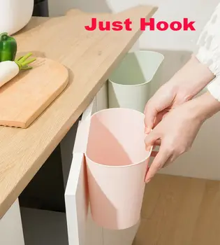 

Kitchen Cabinet Door Plastic Basket Hanging Trash Can Bin Waste Box Garbage