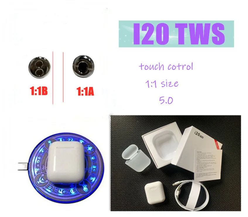 I100 Tws 1:1 Размер I90 Tws Bluetooth беспроводные наушники раздельное использование бас наушники I80 Tws беспроводные наушники - Цвет: i20A