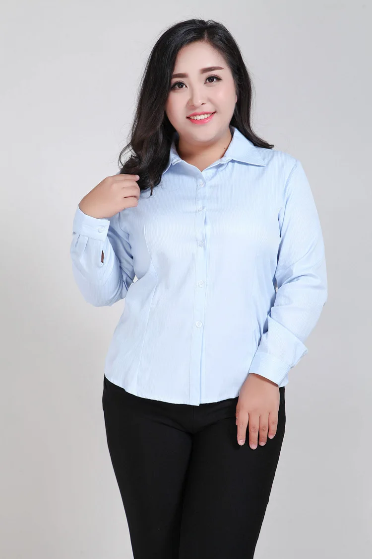 9XL 8XL 7XL 6XL blusas mujer de moda женские блузы рубашки рубашка офисная одежда женские полосатые хлопковые блузки с длинными рукавами M288