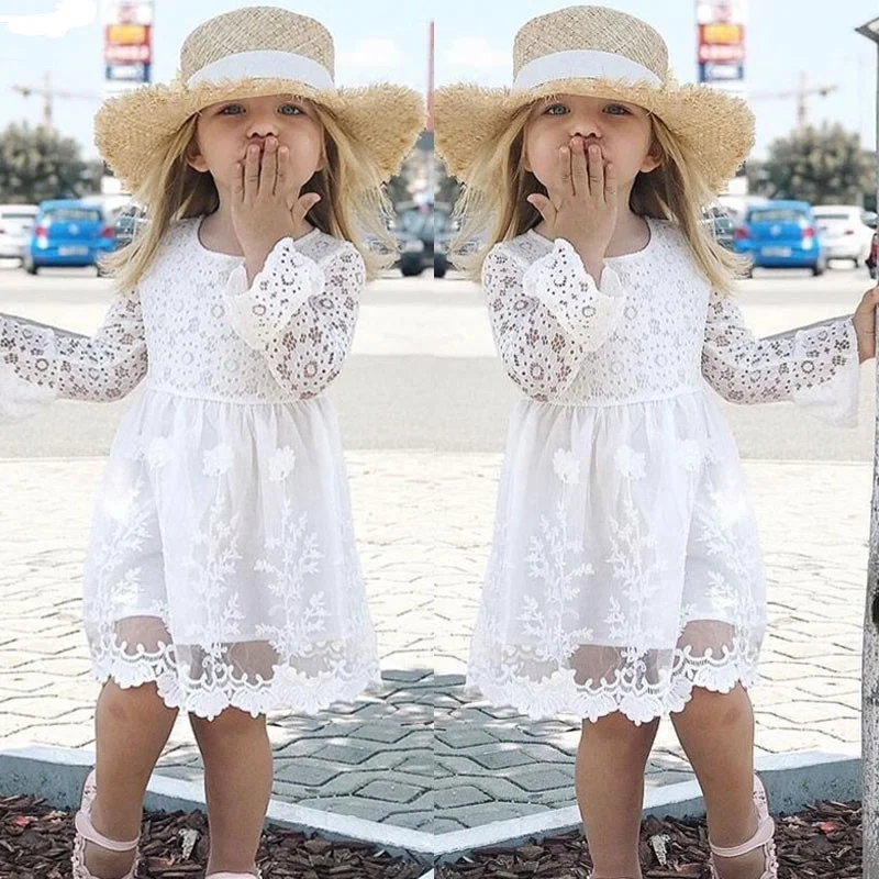 Осень 2019 кружевная Одежда для девочек милые элегантные платья принцессы