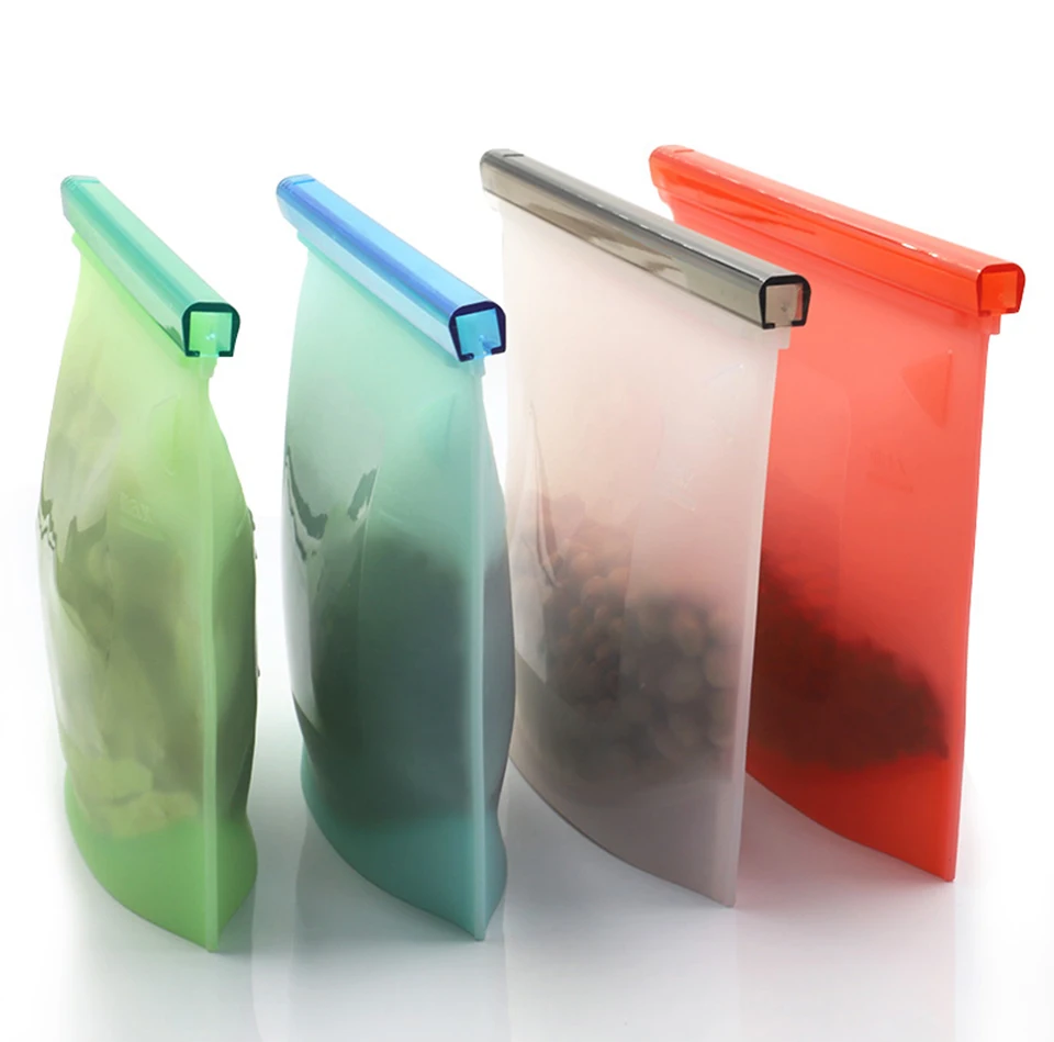 1000 мл силиконовый мешок многоразовый силиконовый мешок для еды Zero отходов Ziplock мешок для хранения еды холодильник свежие сумки