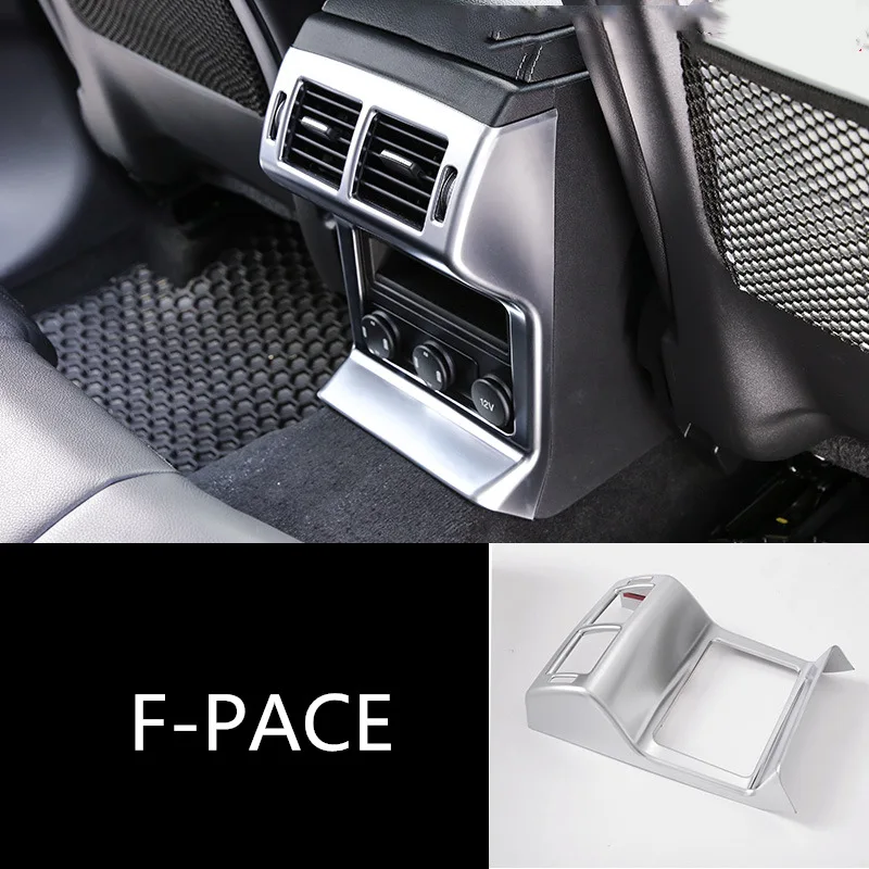 F-PACE-Silver Автомобильное заднее сиденье кондиционер на выходе украшение рамка интерьерная наклейка для Jaguar XE XF F-PACE E-PACE аксессуары для стайлинга автомобиля - Название цвета: F-PACE-Silver
