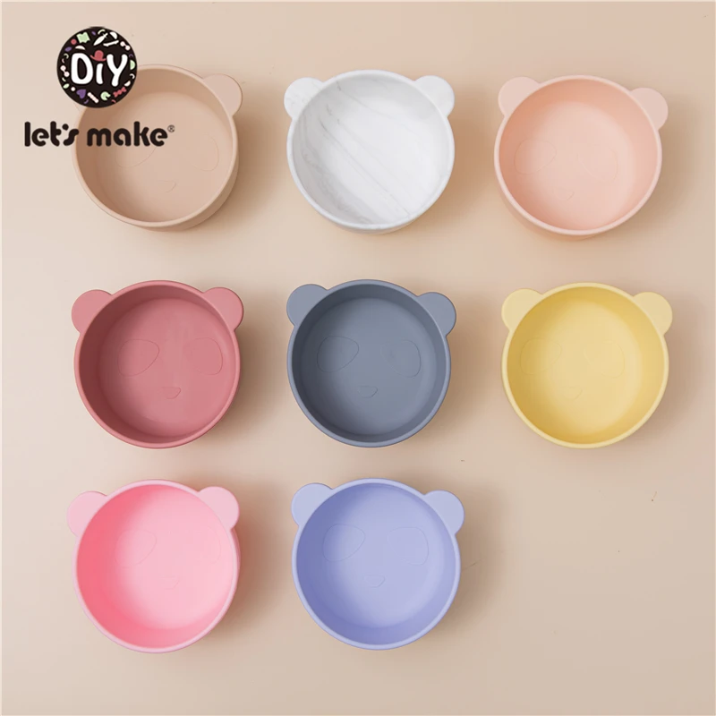 

Let's Make Baby Silicone Plate Kids Bowl & Spoon Set BPA Free Baby Feeding Dishes Tableware Cartoon Children Baby Plate