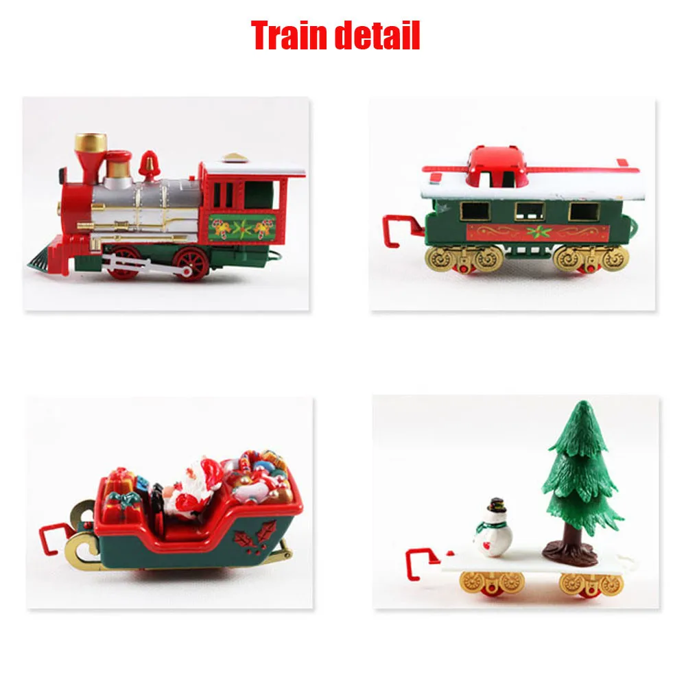 Электрический Рождественский поезд набор с огнями и звуками железнодорожные дорожки Игровой набор для под елкой электронные игрушки подарки для детей подарок