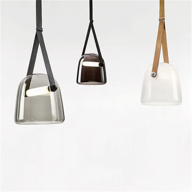 

Art Leather Post-Modern Creative Glass Living Room Chandelier Bedside Bedroom Living Room Designer Model Room Hanging Lamps