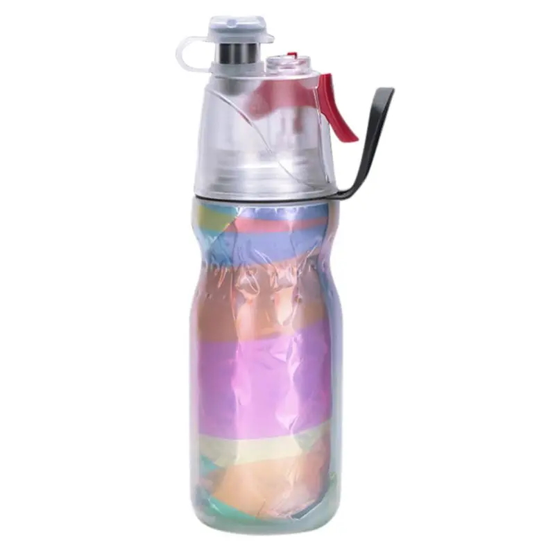 Creative Fashion Double Plastic Cup Portable Outdoor Leak-proof Spray Moisturizing Cooling Sports Bottle
