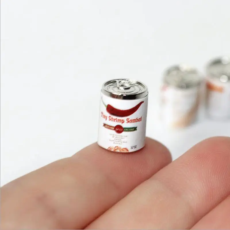 NEW 3PCS/Lot Mini Chilli Sauce Cans 1:12 Miniature Dollhouse Food Pretend Play Blyth BJD OB11 Doll Accessories