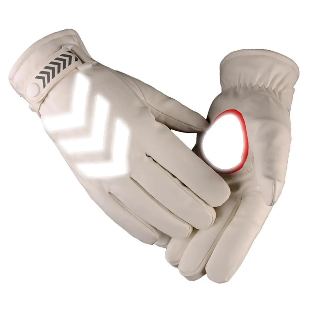 Men Casual Soft Full-Finger Windproof Warm Traffic Command Reflective 100-150m Patchwork Gloves