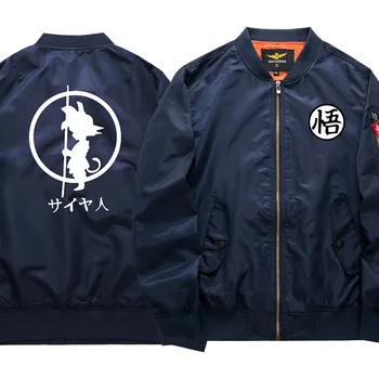 

New Autumn Anime Goku Printed Jackets Men Casual Stand Collar Dragon Ball Mens Jacket Thin Baseball Uniform Coat Streetwear