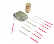 

2x100mm super mini Diamond instrument Glass jade clock file Alloy miscellaneous brocade file 10pcs one set NO.C0336
