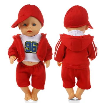 

Happy Elfin Baby New Born Fit 18 inch 40-43cm Sportswear Boy Dolls clothes for Baby Doll Accessories Birthday Gift 026