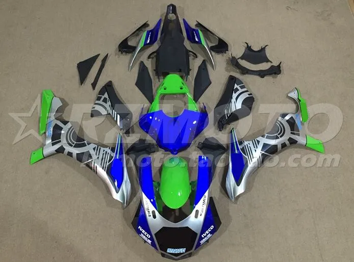 ABS обтекатель комплект подходит для YAMAHA YZFR1 YZF R1 15, 16, 17, 18, YZF1000 Обтекатели синий зеленый