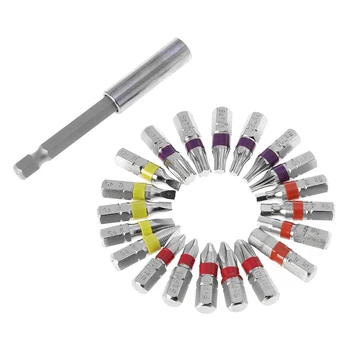 

20 Pcs Torx Flat Hex Screwdriver Bit Set PH Head Color Coded with Magnetic Holder 19QB