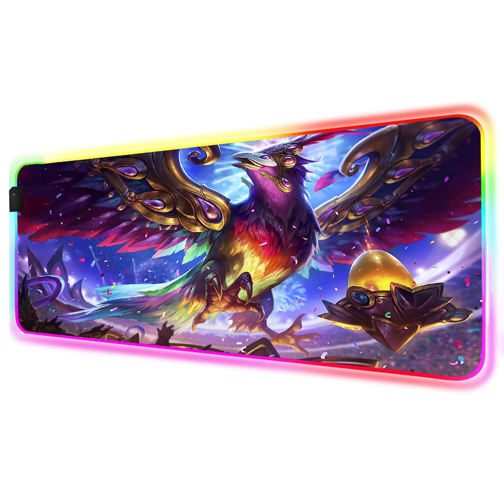 

League of Legends Cool Logo Beach Guardian RGB Mouse Pad Player Accessories Large LED MousePad XXL Gaming Desk Pad Mouse Pad
