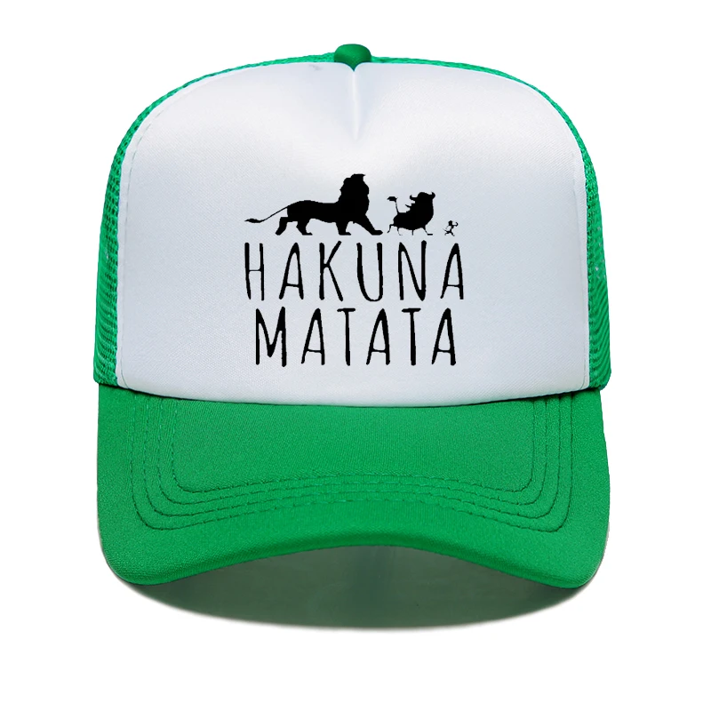 color3 Новинка, бейсболки с принтом hakuna matasin для мужчин и женщин, сетчатые шапки, модные уличные шляпы от солнца для мужчин и водителей грузовиков - Цвет: color3