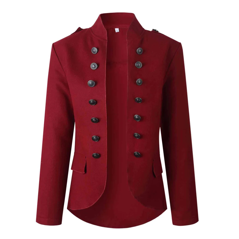 WineRed Весеннее Свободное пальто для женщин, корейские студенческие BF с фальшивым карманом, отложной воротник, черные, желтые хлопковые куртки, топы, зимние женские - Цвет: WineRed