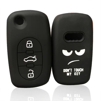 

Silicone Car Remote Key Cover Case for Audi A4 B8 A3 A2 S3 S4 RS4 A6 S6 S8 TT Roadster Cabriolet Dont Touch My Key Holder Sits